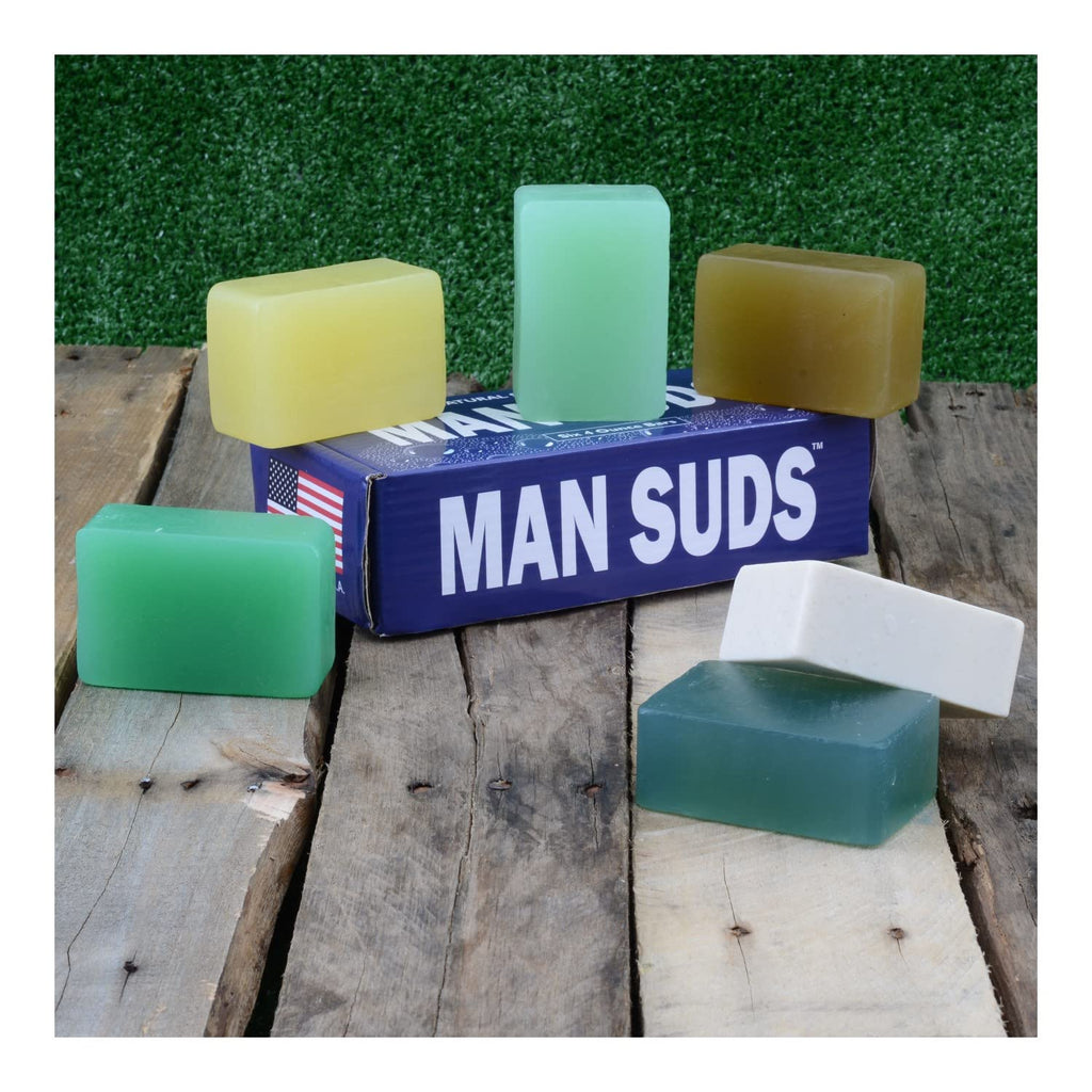 Man Suds - Natural Bar Soap in Manly Scents - 6 Bar Variety