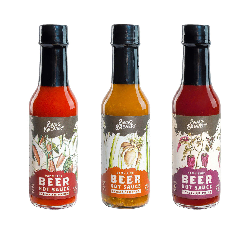 Beer-Infused Hot Sauce 3 Bottle Gift Set